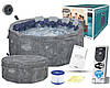Басейн-джакузі круглий (170х65см, 850л, з нагрівачем 220В, фільтр) Bestway 6001V Сірий, фото 8