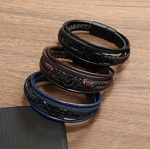 Браслет Zig Jewelry шкіряний чоловічий меломан, фото 2