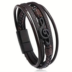 Браслет Zig Jewelry шкіряний чоловічий меломан, фото 1