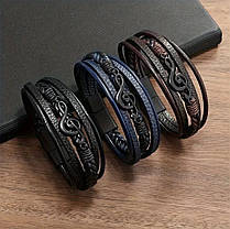 Браслет Zig Jewelry шкіряний чоловічий меломан, фото 3