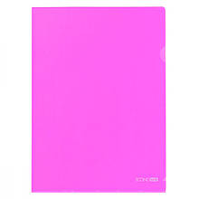 Папка-куточок А4, прозора, кольорова/Economix Рожевий