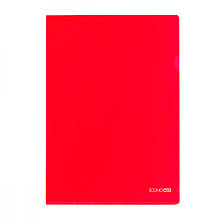 Папка-куточок А4, прозора, кольорова/Economix Червоний