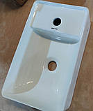 Раковина підвісна Mixxus Premium QUADRO-1201-R 430х265х135mm з отвором під змішувач і переливом, фото 10