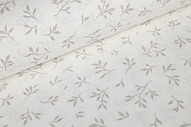 Ранфорс 240 см Гілочки світло-бежеві на білому