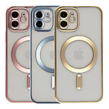 Чохол TPU Metallic Chrome Full Camera with Magsafe для iPhone 11 Колір Chrome Dark Blue, фото 2