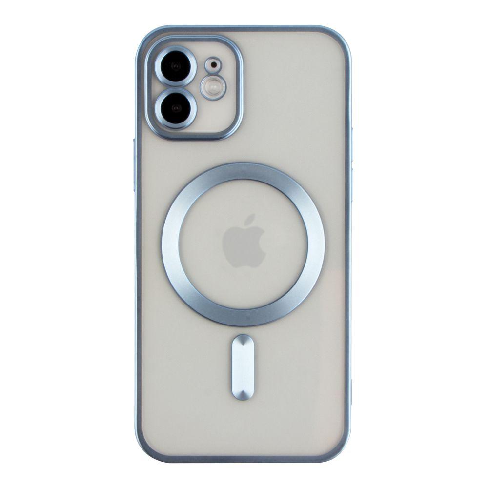 Чохол TPU Metallic Chrome Full Camera with Magsafe для iPhone 11 Колір Chrome Blue, фото 1