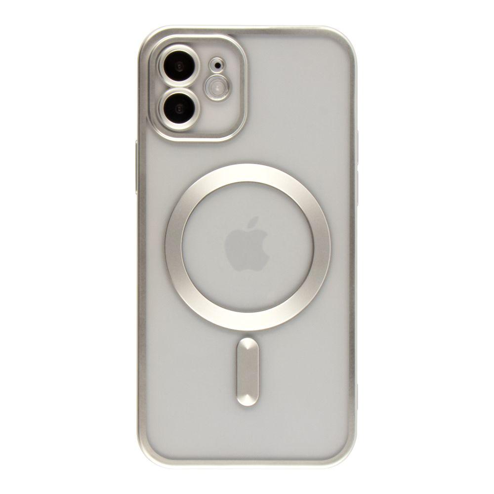 Чохол TPU Metallic Chrome Full Camera with Magsafe для iPhone 12 Колір Chrome Silver, фото 1