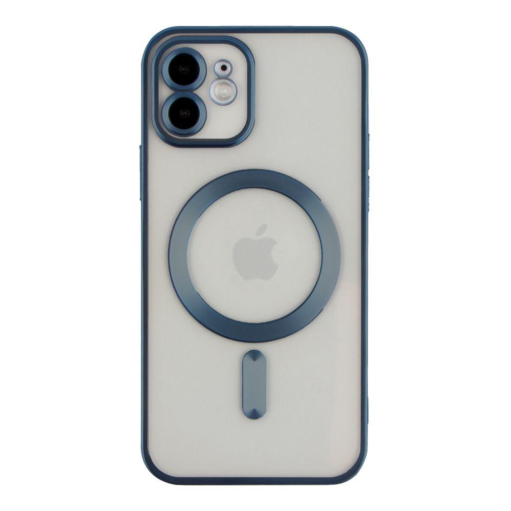 Чохол TPU Metallic Chrome Full Camera with Magsafe для iPhone 11 Колір Chrome Dark Blue, фото 1