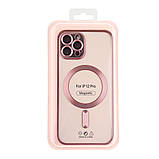 Чохол TPU Metallic Chrome Full Camera with Magsafe для iPhone 12 Pro Колір Chrome Rose, фото 4