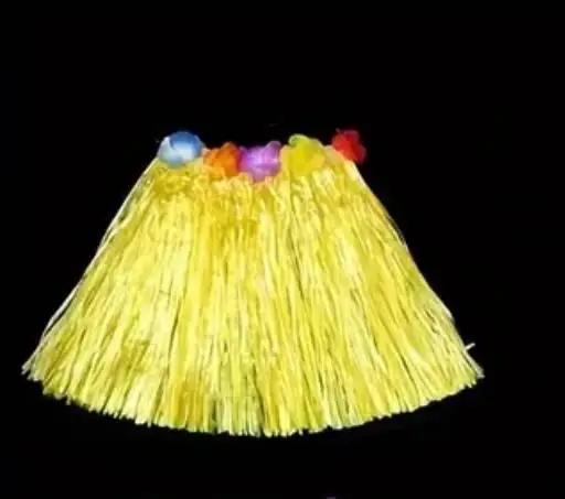 Гавайська спідниця жовта 30 см. Спідниця хулу для гавайської вечірки 30 см, фото 1
