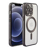 Чохол TPU Metallic Chrome Full Camera with Magsafe для iPhone 12 Pro Max Колір Chrome Dark Blue, фото 3