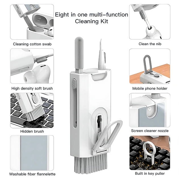 Набір універсальний 8 в 1 для чищення електроніки Cleaning brush AND869 Jw, фото 1
