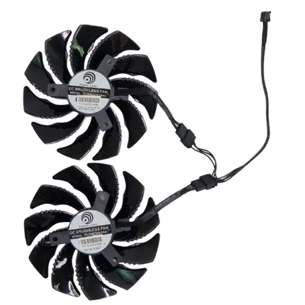 Вентилятор (кулер) Power Logic 35932 для відеокарт Gigabyte GTX 1050-1070 Ti, RX 470-590 комплект 2шт (PLD09210S12HH), фото 2