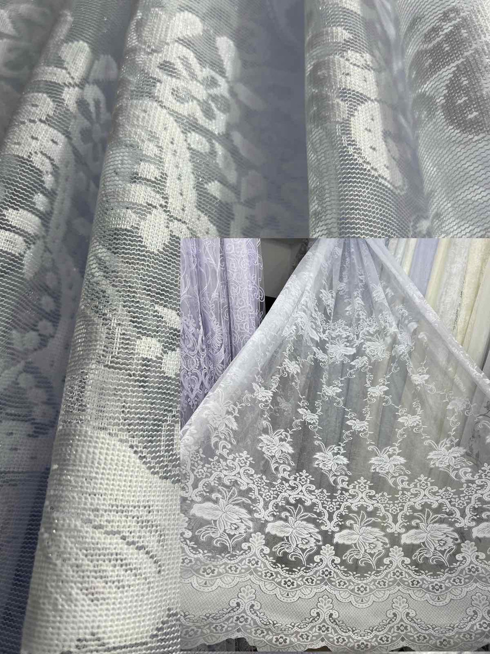 Тюль Жаккард білий 2,80 м №163 на відріз