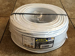 Електричний мідний багатожильний дріт ПВС із перерізом 2х2,5 мм2 довжина 100 м напруга 0,38 кВ (KABLEX-Одеса)