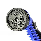 Посилений садовий диво шланг для поливання X-hose Pro 37.5 мм (75FT) з розпилювачем 7 режимів Синій, фото 7