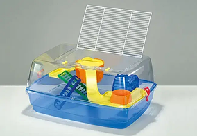 Пластикова карта для хом'яків, щурів, мишей із будиночком, колесом і гірками Fop Bernie Deluxe (Фоп Берні Делюкс) Синій