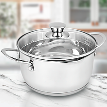 Каструля нержавіюча з кришкою (16 см, 1,6 л) MR-3510-16 Maestro (235)