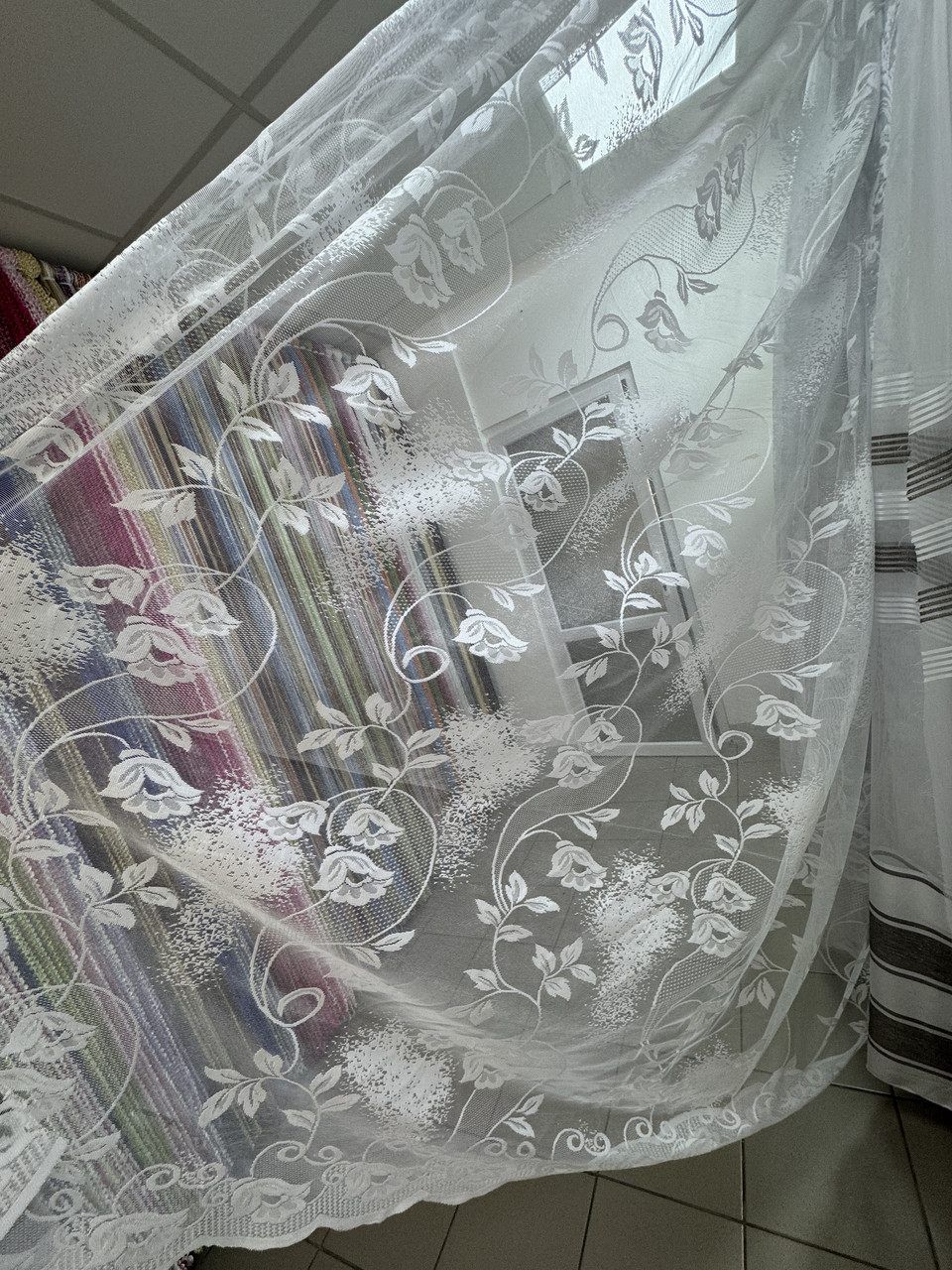 Тюль Жаккард білий 2,80 м №190 на відріз