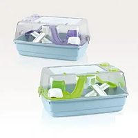 Пластикова карта для хом'яків, щурів, мишей із будиночком, колесом і гірками Fop Bernie Deluxe (Фоп Берні Делюкс) Блакитний