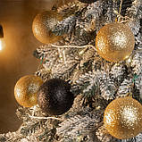 Набір "Блискучий мікс" 36шт Золотисто-Чорний. Іграшки на ялинку, Подарунковий набір ялинкових кульок Кульки на ялинку, фото 3