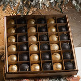 Набір "Блискучий мікс" 36шт Золотисто-Чорний. Іграшки на ялинку, Подарунковий набір ялинкових кульок Кульки на ялинку, фото 4