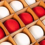 Набір "Оксамитний мікс" 36шт червоно-білий. Іграшки на ялинку, Подарунковий набір ялинкових кульок Кульки на ялинку, фото 2