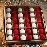 Набір "Оксамитний мікс" 36шт червоно-білий. Іграшки на ялинку, Подарунковий набір ялинкових кульок Кульки на ялинку, фото 4