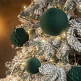 Новорічні ігнрашки набір "Оксамит" 40 шт. Смарагдовий. Подарунковий набір ялинкових кульок Кульки на ялинку, фото 3