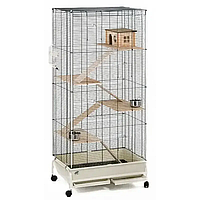 Чотириповерхова велика клітка на колесах для шиншил і тхорів з аксесуарами Fop Mary Charme (Фоп Мері Шарм) Білий
