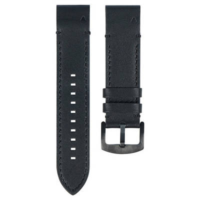 Шкіряний ремінець QuickFit 22мм для Garmin Fenix 7 / 6 / 6 Pro / 5 / 5 Plus чорний