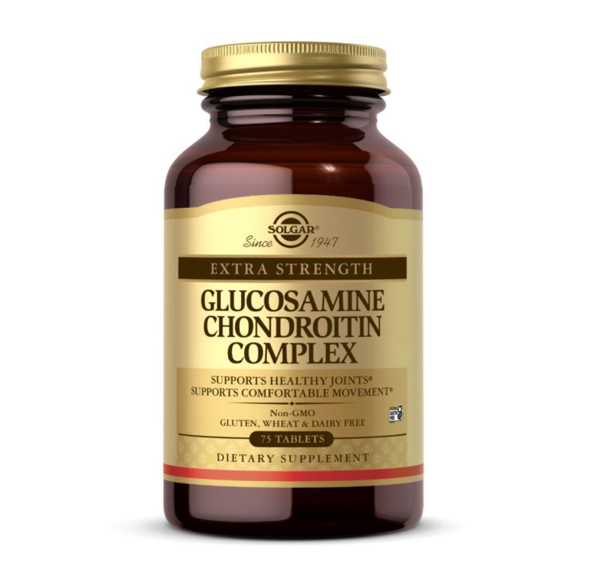Комплекс глюкозаміну та хондроїтину Solgar Extra Strength Glucosamine Chondroitin Complex, 75 таблеток, фото 1