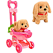 Інтерактивне цуценя м’яка іграшка щеня ходить гавкає Дитячий ігровий набір улюбленець візок та аксесуари, фото 6