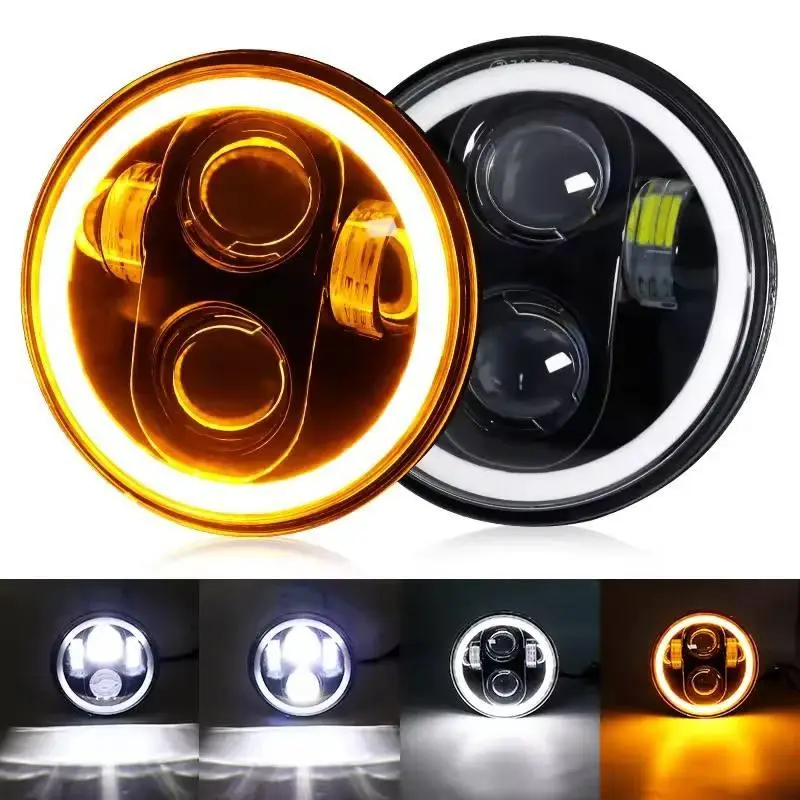 Світлодіодна LED фара 60W 9-36V для ВАЗ 2106, 2103 – кругла 5.75" з ДХО та функцією повороту