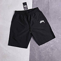 Шорти чорні Stussy чоловічі спортивні шорти Stussy шорти з логотипом попереду Стуссі на хлопця