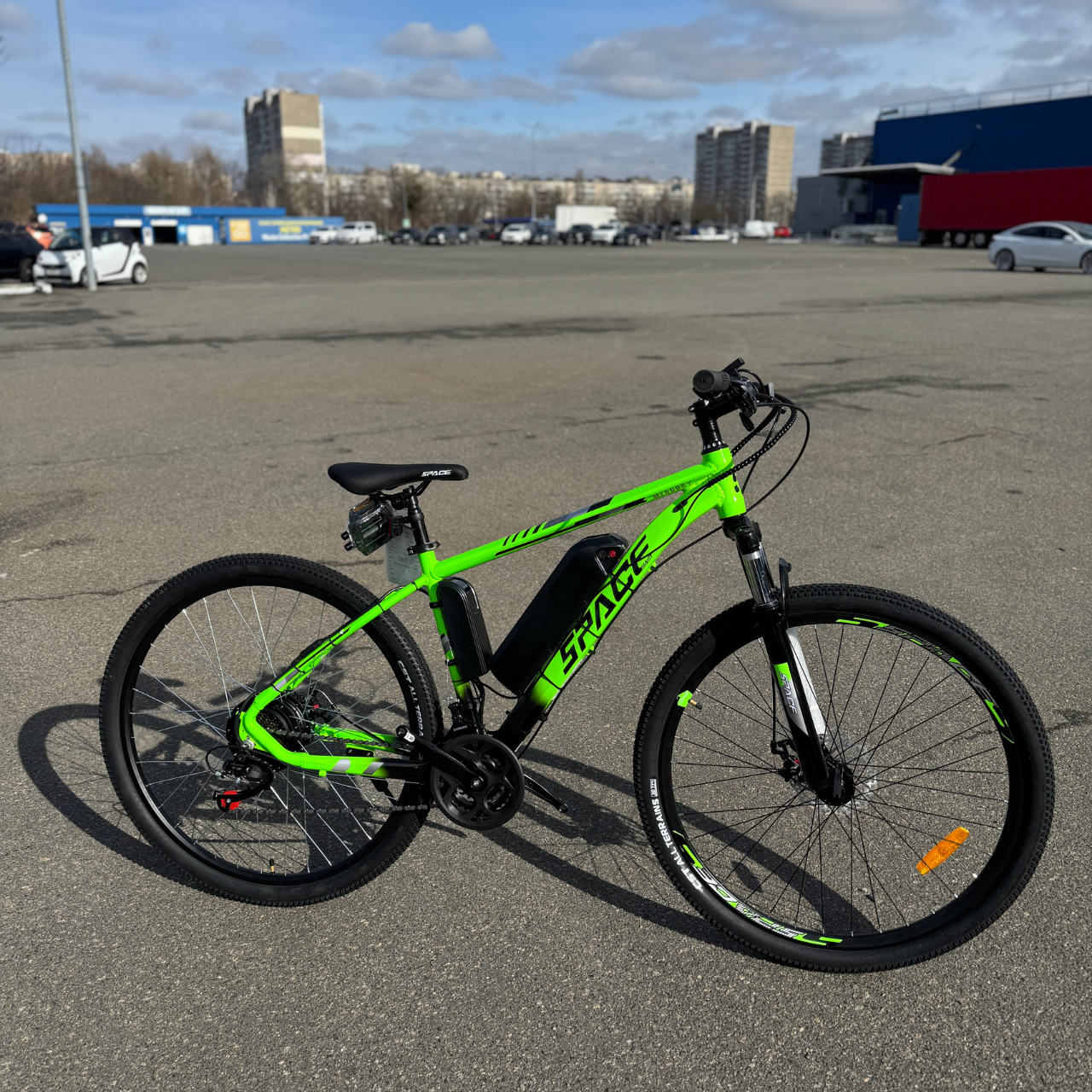 Велосипед з Е-комплектом E-Titan 29" SPACE MERCURY green 2025 48 В 500Вт MXSUS 12 Ah/ до 45 км запас ходу + Дисплей LSD4 +