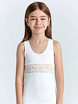 Майка біла для дівчаток "Гламур" ТМ Baykar, Туреччина оптом р.1 (98-104 см)