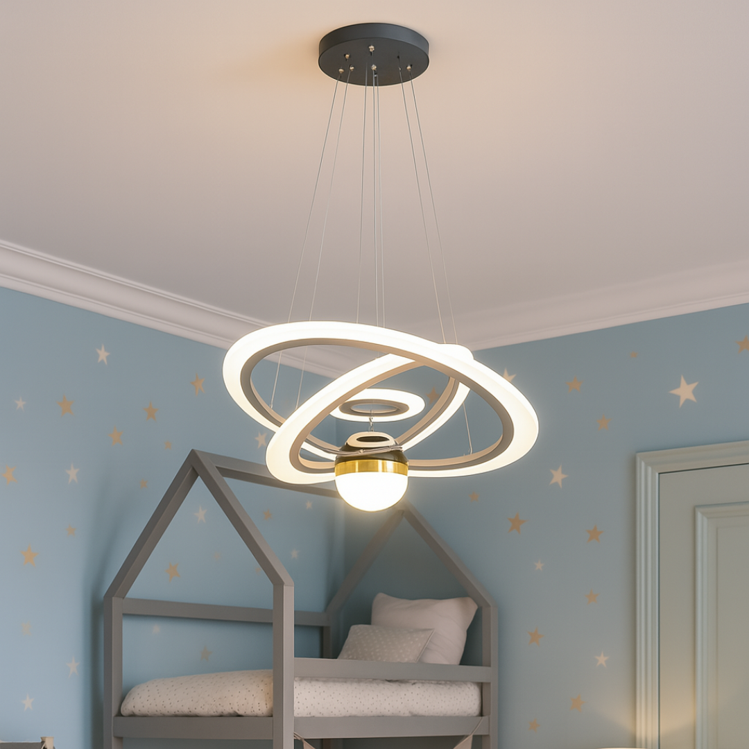 Люстра підвіс в дитячу Diasha 90W до 20 м² колір Сірий 2327-600+400+200GR, фото 1