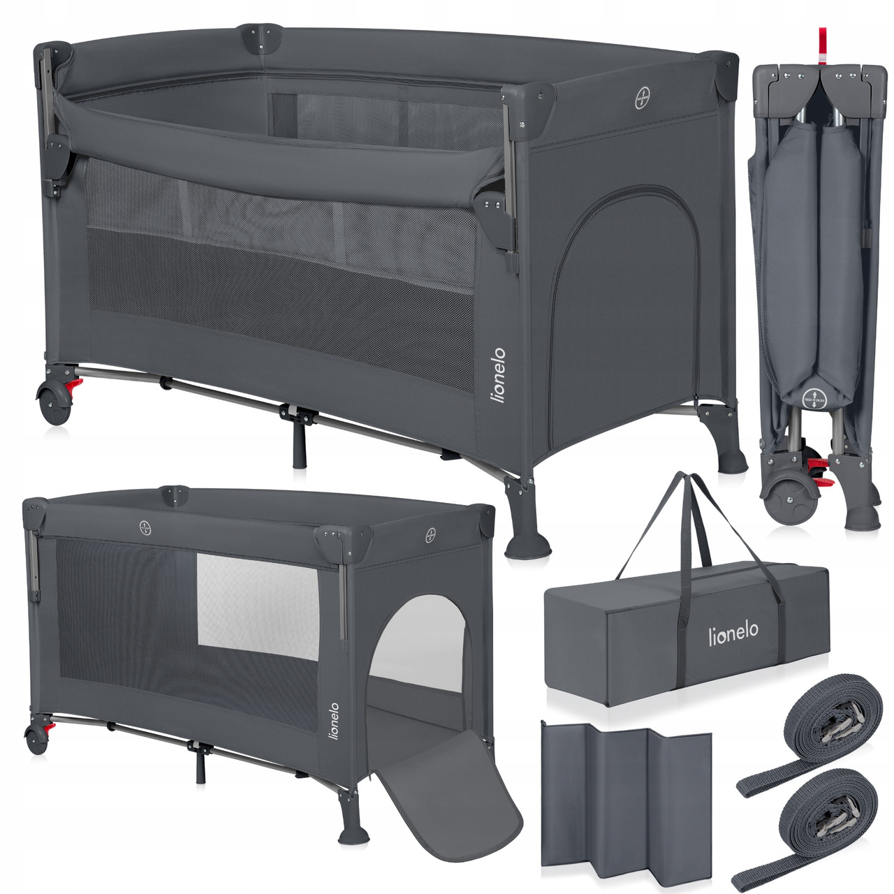 Ліжечко-манеж Lionelo ELLEN GREY CONCRETE