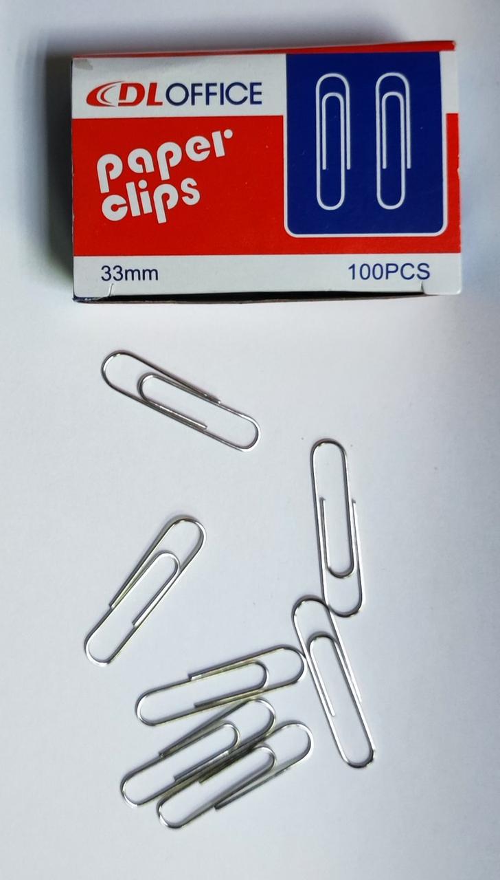 Скрепка 33 мм 100 шт. DL33 НИКЕЛЬ