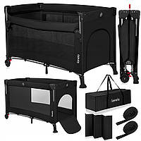 Ліжечко-манеж Lionelo ELLEN BLACK CARBON