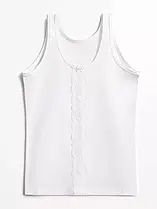 Майка біла, з мереживом для дівчинки ТМ Baykar, Туреччина оптом р.2 (110-116 см)