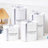 Коробка тубус із написом для торта d250, h300 без стрічки (від 3-х штук)