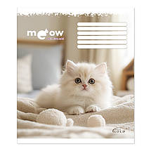 Зошит 12 листов клітка "Brisk Gold" / Улюблені котики, фото 3