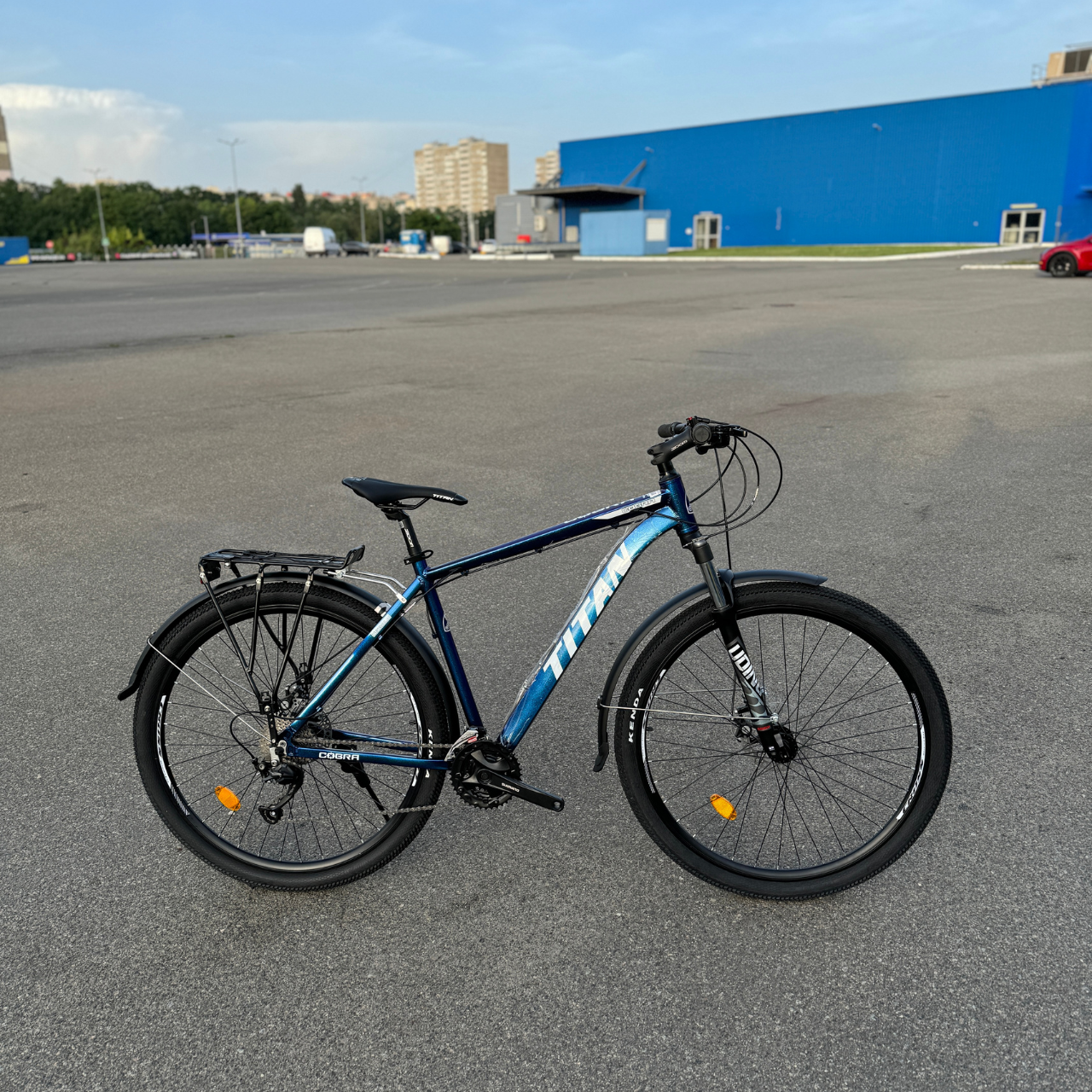 Велосипед Titan 29" Cobra 2023 Алюмінієва Рама-20" синій/ зріст 175-190 см /З багажником та крилами