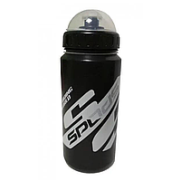 Фляга Spelli, чорний матовий+білий лак 600мл, харчова пластик, захисна кришка від пилу