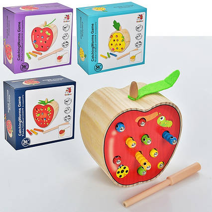 Дерев'яна магнітна гра Яблучко з черв'ячками (MD1953)