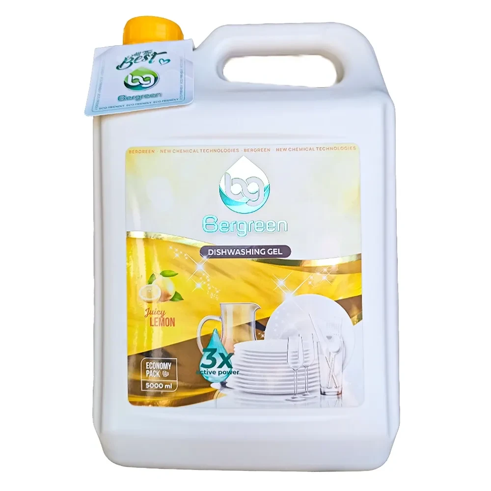 Гель для миття посуду з ароматом лимона Bergreen 5 л, фото 1