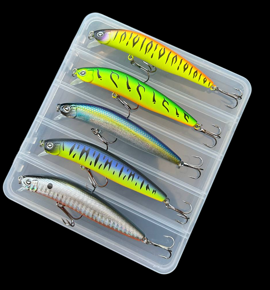 Воблер Fishing (Daiwa) Morethan X-Cross 95SSR-F , 95 мм / 9 г, суперповерхневий мінноу (набір 5шт+коробка), фото 1