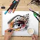 Акварельні маркери двосторонні 80шт із сумкою, Color pencil / Набір маркерів для малювання, фото 7